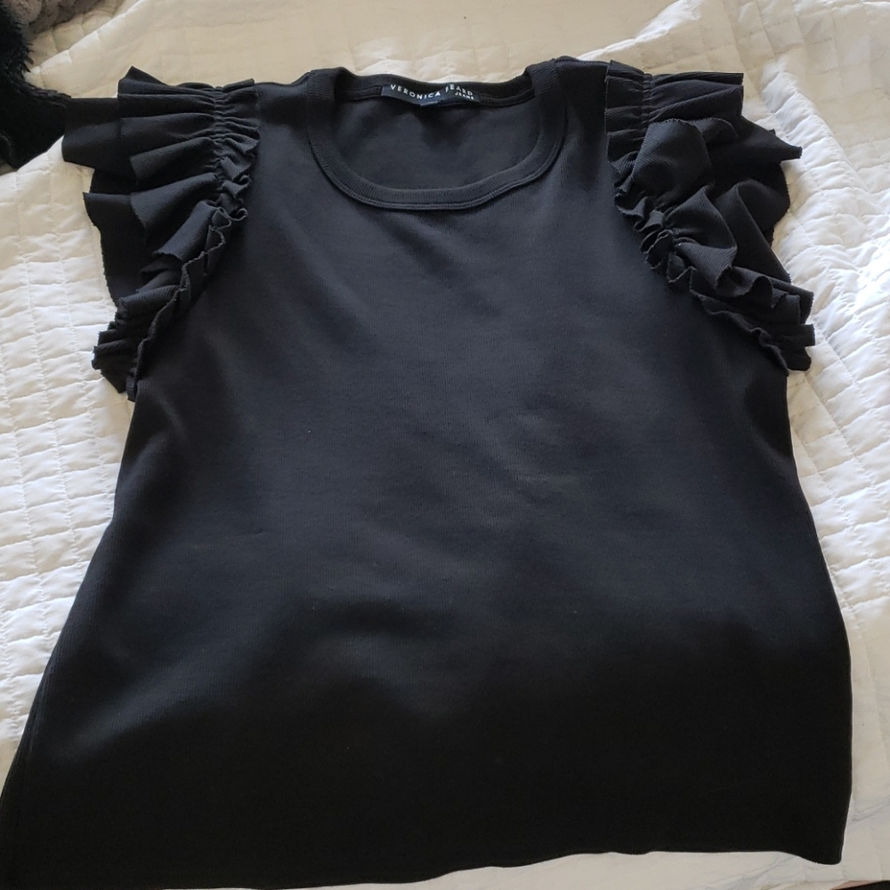 RUFFLE ribbed shirt